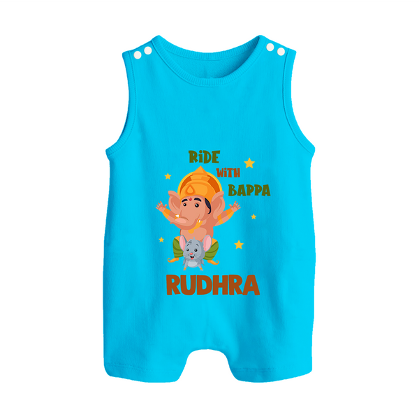 Ride With Bappa Romper Suit | Custom Baby Romper Suit for Ganesh's Little Rider - SKY BLUE - 0 - 5 Months Old (Chest 18")