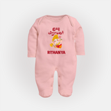 Kutty Vinaiyagar Sleep Suit | Personalized Baby Sleep Suit for Little Ganesha Fans - BABY PINK - New Born (Chest 7.5")