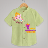 Ganesha's Little Companion - Customised Shirt for Kids - PASTEL GREEN - 0-6 Months Old (Chest 23")