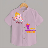 Ganesha's Little Companion - Customised Shirt for Kids - PINK - 0-6 Months Old (Chest 23")