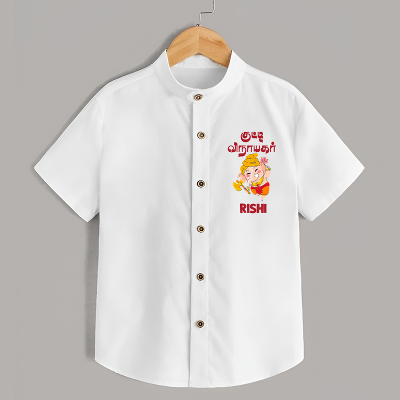 Kutty Vinaiyagar Shirt | Personalized Baby Shirt for Little Ganesha Fans - WHITE - 0 - 6 Months Old (Chest 23")