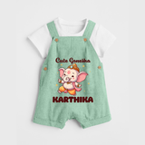 Cute Ganesha Dungaree | Personalized Baby Dungaree for Your Little Ganesha - MINT GREEN - 0 - 5 Months Old (Chest 18")