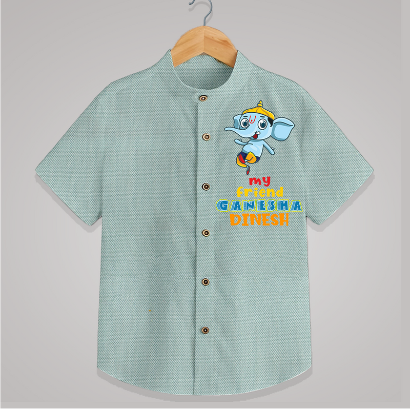 My Friend Ganesha - Customised Shirt for Kids - ARCTIC BLUE - 0-6 Months Old (Chest 23")