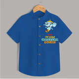 My Friend Ganesha - Customised Shirt for Kids - COBALT BLUE - 0-6 Months Old (Chest 23")