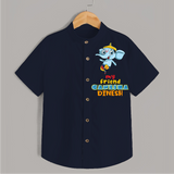 My Friend Ganesha - Customised Shirt for Kids - NAVY BLUE - 0-6 Months Old (Chest 23")