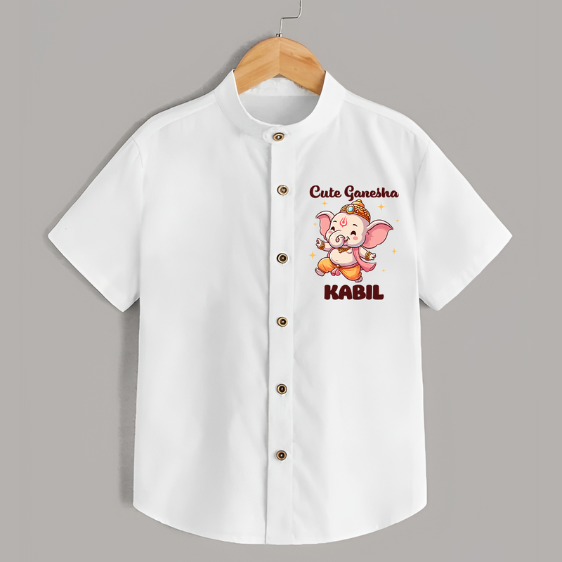 Cute Ganesha Shirt | Personalized Baby Shirt for Your Little Ganesha - WHITE - 0 - 6 Months Old (Chest 23")