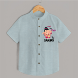 Chill With Bappa Shirt | Custom Baby Shirt for Relaxing with Ganesha - ARCTIC BLUE - 0 - 6 Months Old (Chest 23")