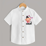 Chill With Bappa Shirt | Custom Baby Shirt for Relaxing with Ganesha - WHITE - 0 - 6 Months Old (Chest 23")