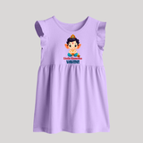 Little Ganesha Baby Frock | Personalized Baby Frock for Your Little Ganesha - LILAC - 0 - 3 Months Old (Chest 17")