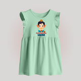 Little Ganesha Baby Frock | Personalized Baby Frock for Your Little Ganesha - MINT GREEN - 0 - 3 Months Old (Chest 17")