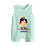 Little Ganesha Romper Suit | Personalized Baby Romper Suit for Your Little Ganesha - MINT GREEN - 0 - 5 Months Old (Chest 18")