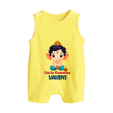Little Ganesha Romper Suit | Personalized Baby Romper Suit for Your Little Ganesha - PASTEL YELLOW - 0 - 5 Months Old (Chest 18")