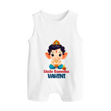 Little Ganesha Romper Suit | Personalized Baby Romper Suit for Your Little Ganesha - WHITE - 0 - 5 Months Old (Chest 18")