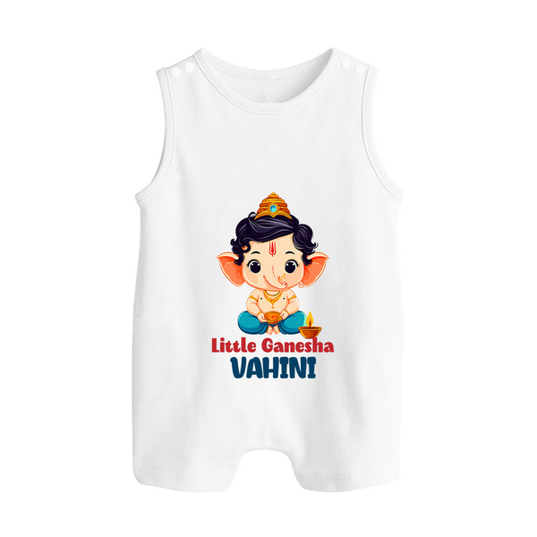 Little Ganesha Romper Suit | Personalized Baby Romper Suit for Your Little Ganesha - WHITE - 0 - 5 Months Old (Chest 18")