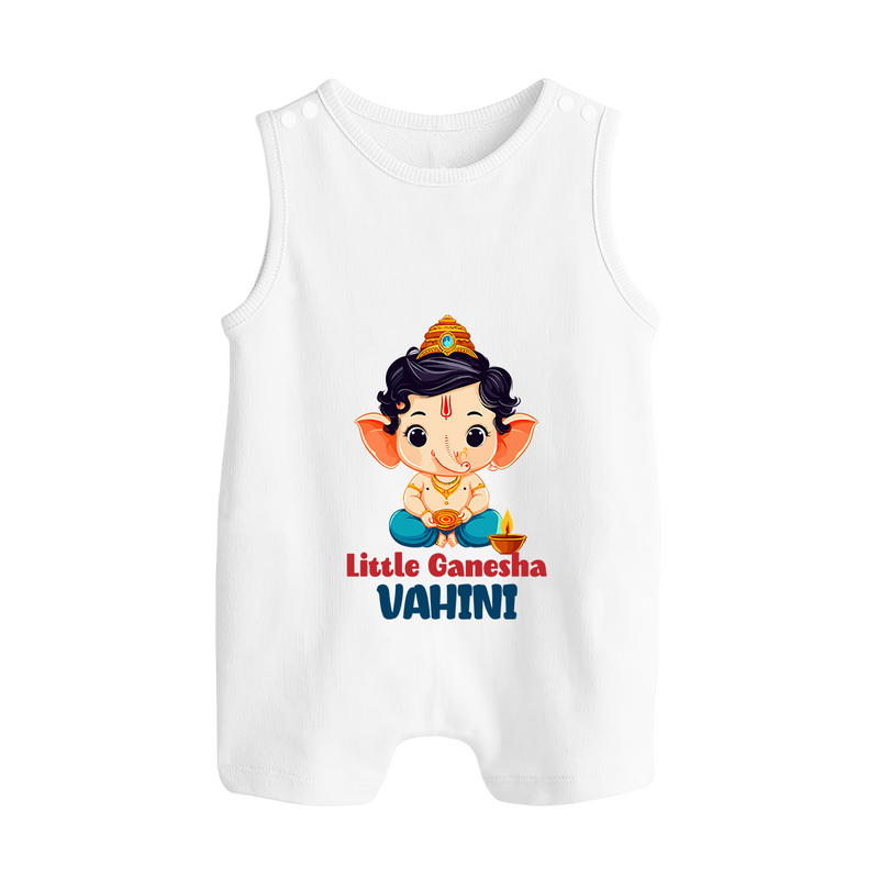 Little Ganesha Romper Suit | Personalized Baby Romper Suit for Your Little Ganesha - WHITE - 0 - 5 Months Old (Chest 18")