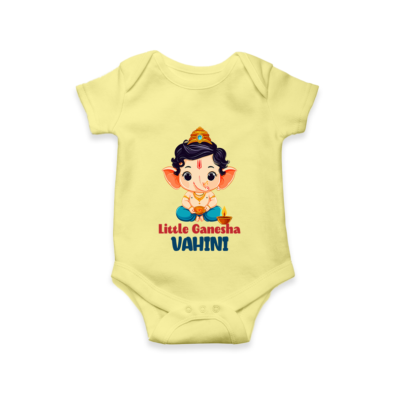Little Ganesha Romper / Onesie | Personalized Baby Romper / Onesie for Your Little Ganesha - PASTEL YELLOW - New Born (Chest 14")
