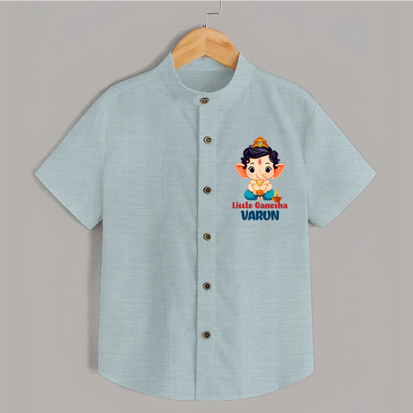 Little Ganesha Shirt | Personalized Baby Shirt for Your Little Ganesha - ARCTIC BLUE - 0 - 6 Months Old (Chest 23")