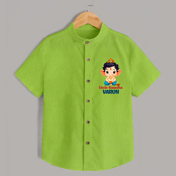 Little Ganesha Shirt | Personalized Baby Shirt for Your Little Ganesha - LIME GREEN - 0 - 6 Months Old (Chest 23")