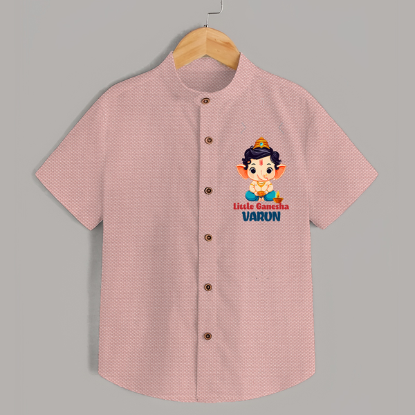 Little Ganesha Shirt | Personalized Baby Shirt for Your Little Ganesha - PEACH - 0 - 6 Months Old (Chest 23")