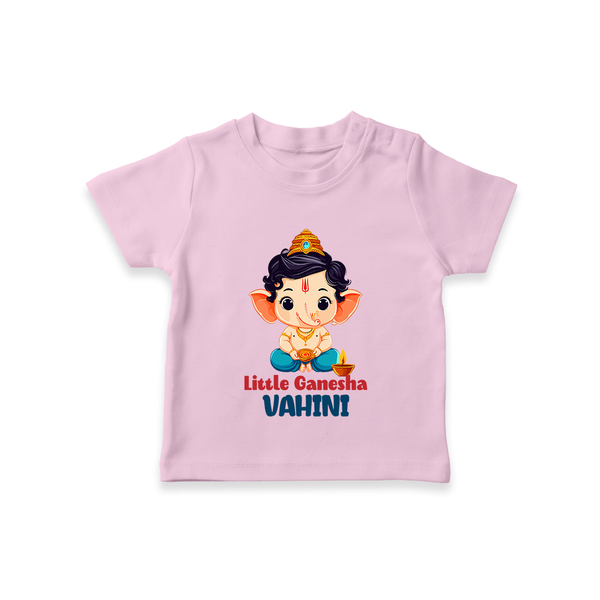 Little Ganesha T-shirt | Personalized Baby T-shirt for Your Little Ganesha - BABY PINK - 0-5 Months Old (Chest 17")