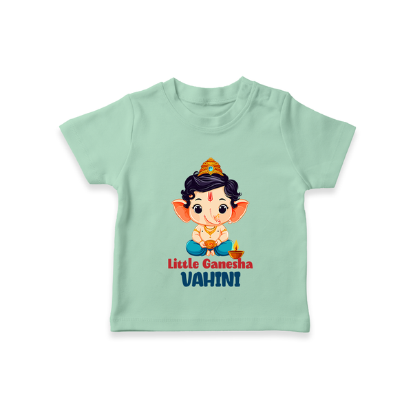 Little Ganesha T-shirt | Personalized Baby T-shirt for Your Little Ganesha - MINT GREEN - 0-5 Months Old (Chest 17")
