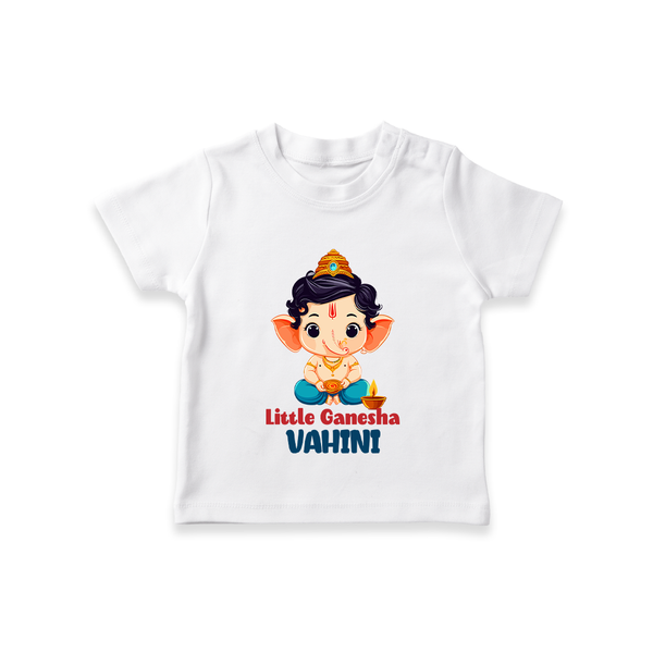 Little Ganesha T-shirt | Personalized Baby T-shirt for Your Little Ganesha - WHITE - 0-5 Months Old (Chest 17")