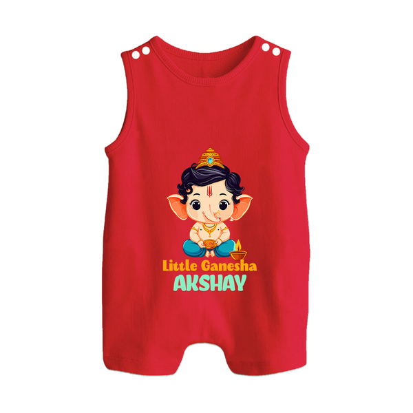 Little Ganesha Romper Suit | Personalized Baby Romper Suit for Your Little Ganesha - RED - 0 - 5 Months Old (Chest 18")
