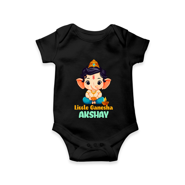 Little Ganesha Romper / Onesie | Personalized Baby Romper / Onesie for Your Little Ganesha - BLACK - New Born (Chest 14")