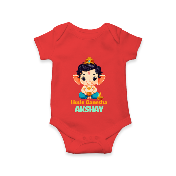 Little Ganesha Romper / Onesie | Personalized Baby Romper / Onesie for Your Little Ganesha - RED - New Born (Chest 14")