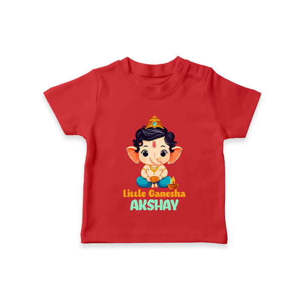 Little Ganesha T-shirt | Personalized Baby T-shirt for Your Little Ganesha - RED - 0-5 Months Old (Chest 17")