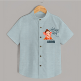 Ganapati Bappa Morya Shirt | Custom Baby Shirt for Ganesh Chaturthi Celebrations - ARCTIC BLUE - 0 - 6 Months Old (Chest 23")
