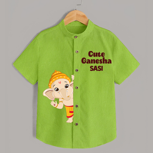 Cute Ganesha Special Edition Shirt | Personalized Baby Shirt for Your Little Ganesha - LIME GREEN - 0 - 6 Months Old (Chest 23")