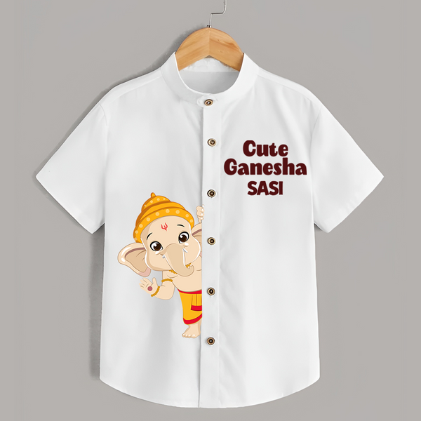 Cute Ganesha Special Edition Shirt | Personalized Baby Shirt for Your Little Ganesha - WHITE - 0 - 6 Months Old (Chest 23")