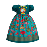 Modak Monster Pattu Pavada | Personalized Baby Outfit for Ganesha Celebration - TEAL - 0 - 3 Months Old (Chest 18")