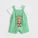 My First Little Ganesha Divine Blessings Printed Dungaree - GREEN - 0 - 5 Months Old (Chest 18")
