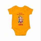 My First Little Ganesha Divine Blessings Printed Romper - CHROME YELLOW - New Born (Chest 14")