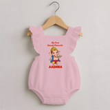 My First Little Ganesha Divine Blessings Printed Romper Frock - BABY PINK - 0 - 3 Months Old (Chest 19")