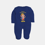 My First Little Ganesha Divine Blessings Printed Fullbody Suit - NAVY BLUE - New Born (Chest 7.5")