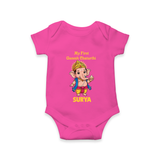 My First Little Ganesha Divine Blessings Printed Romper - HOT PINK - New Born (Chest 14")