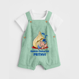 My First Cute Ganesha Under Umbrella Celebration Printed Dungaree - MINT GREEN - 0 - 5 Months Old (Chest 18")