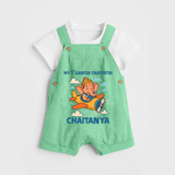 My First Little Ganesha Flying Adventure Illustration Printed Dungaree - GREEN - 0 - 5 Months Old (Chest 18")