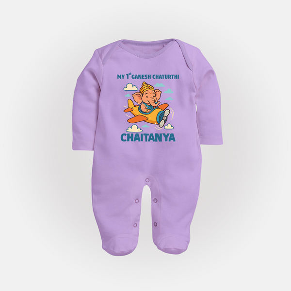 My First Little Ganesha Flying Adventure Illustration Printed Fullbody Suit