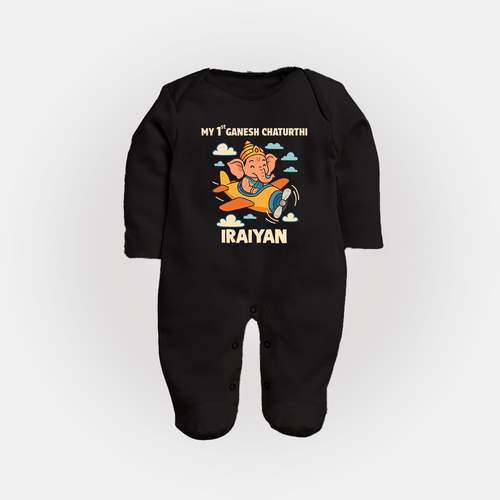 My First Little Ganesha Flying Adventure Illustration Printed Fullbody Suit