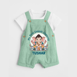 My First Baby Ganesha With Mouse Companion Printed Dungaree - MINT GREEN - 0 - 5 Months Old (Chest 18")