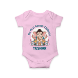 My First Baby Ganesha With Mouse Companion Printed Romper - BABY PINK - New Born (Chest 14")