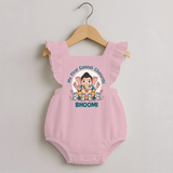 My First Baby Ganesha With Mouse Companion Printed Romper Frock - BABY PINK - 0 - 3 Months Old (Chest 19")