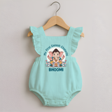 My First Baby Ganesha With Mouse Companion Printed Romper Frock - MINT GREEN - 0 - 3 Months Old (Chest 19")