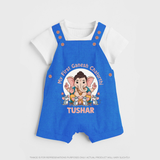 My First Baby Ganesha With Mouse Companion Printed Dungaree - COBALT BLUE - 0 - 5 Months Old (Chest 18")