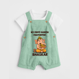 My First Little Ganesha Mouse Friendship Illustration Printed Dungaree - MINT GREEN - 0 - 5 Months Old (Chest 18")