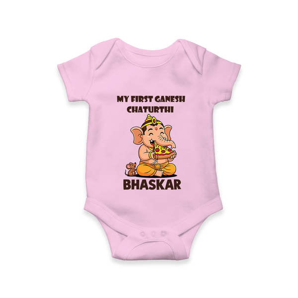 My First Little Ganesha Mouse Friendship Illustration Printed Romper - BABY PINK - New Born (Chest 14")